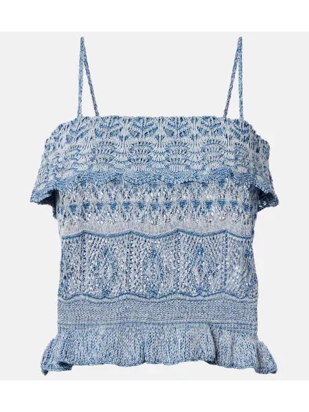 Cropp top Etro tricotate albastru