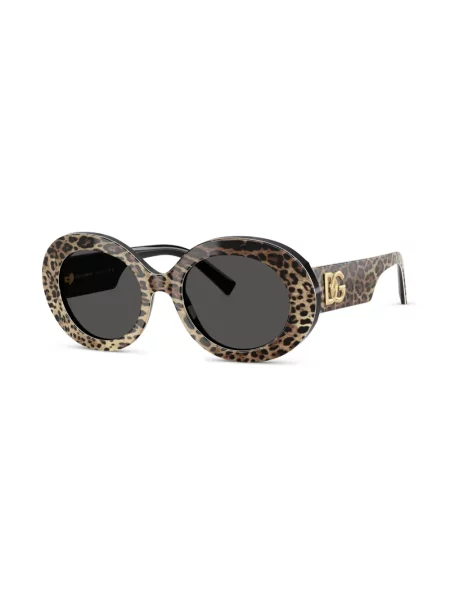 Ochelari de soare Dolce & Gabbana Eyewear cu imagine cu model leopard maro