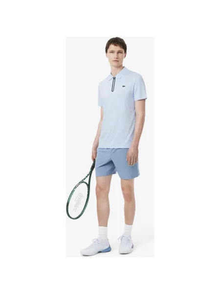 Koszulka polo Lacoste Ultra Dry Jacquard Crocodile z krótkim rękawem błękitny jasny XS niebieski