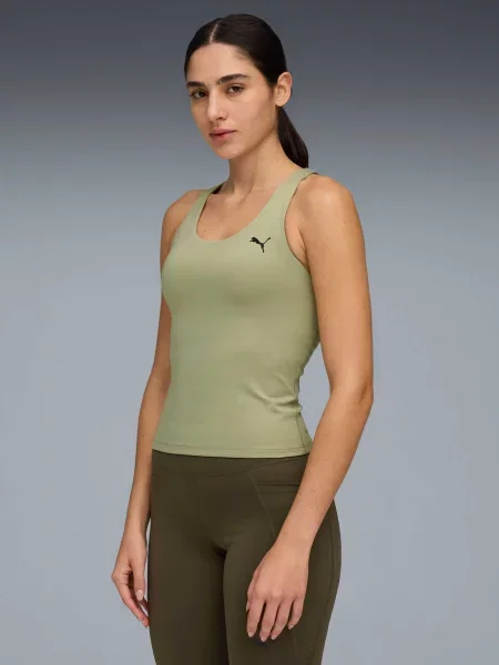 Майка спортивна PUMA W Tad Essential 2 In 1 Tank комбінований верх зелений