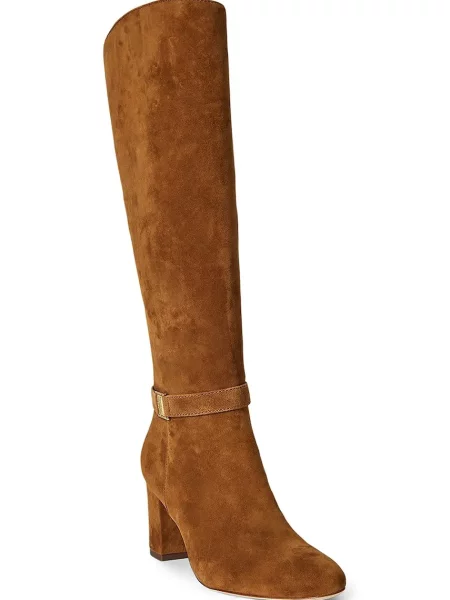 Semišové čižmy Lauren Ralph Lauren Kellie Tl Hl hnedá