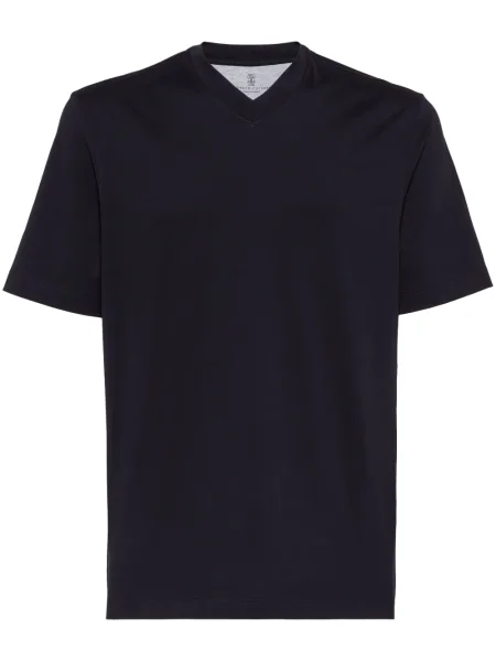 Tricou Brunello Cucinelli cu decolteu în V negru