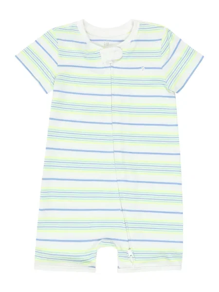 GAP Pidžama set azur / neonsko žuta / svijetlozelena bijela