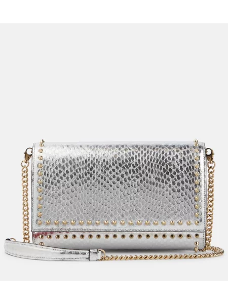 Usnjena pisemska torbica Christian Louboutin s kačjim vzorcem