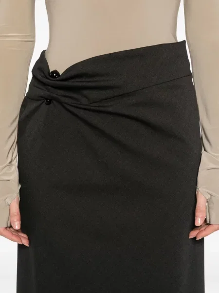Fustă midi Alberta Ferretti până la genunchi gri
