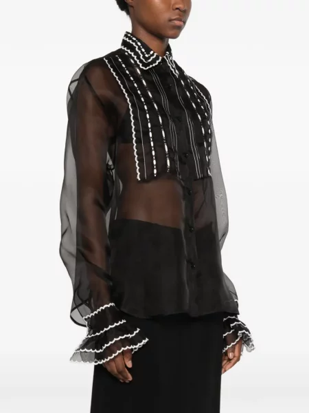 Cămașă Ermanno Scervino cu broderie negru