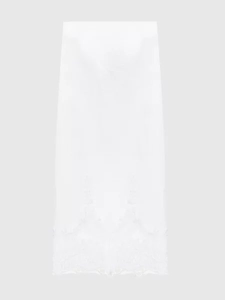 Спідниця з льону з мереживом Twinset біла