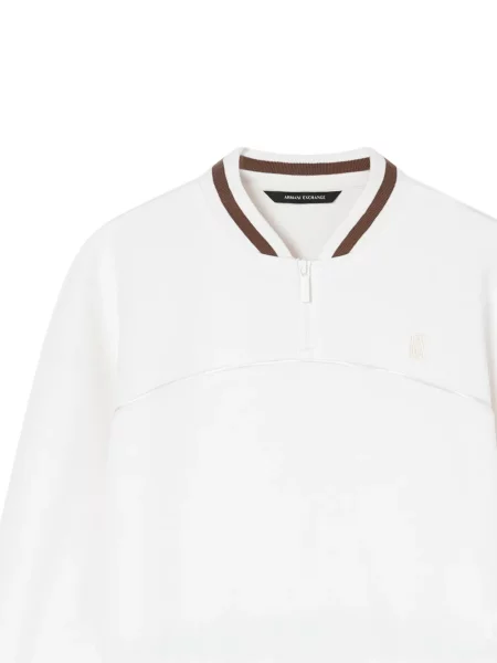 Csíkos v-nyakú szvetter Armani Exchange fehér