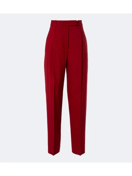 Pantaloni Róhe de lână conici roșu