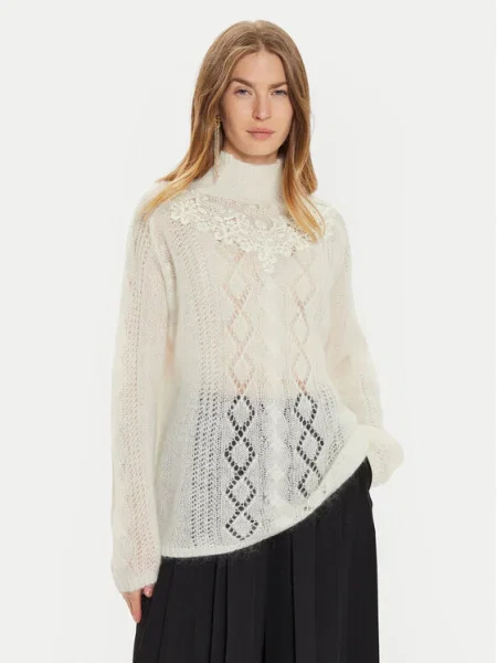 TWINSET Bluză cu gât Écru