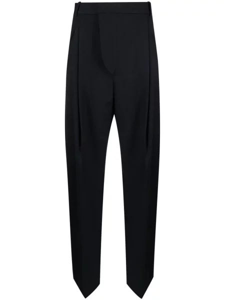 Pantaloni Victoria Beckham plisate albastru
