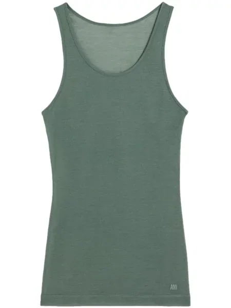 Top Ami Paris cu broderie gri