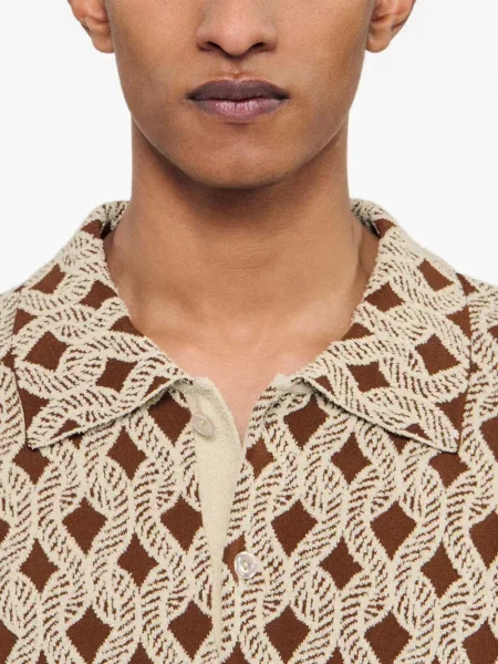 Polo Sandro cu imprimeu geometric maro