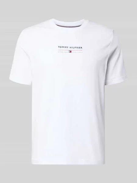 T-shirt o kroju regular fit z czystej bawełny Tommy Hilfiger biała