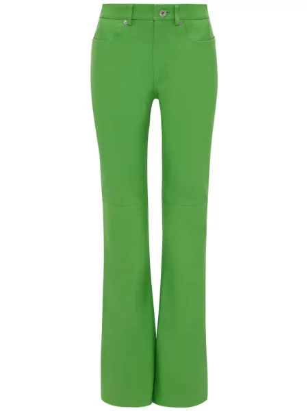 Pantaloni Jw Anderson din piele verde