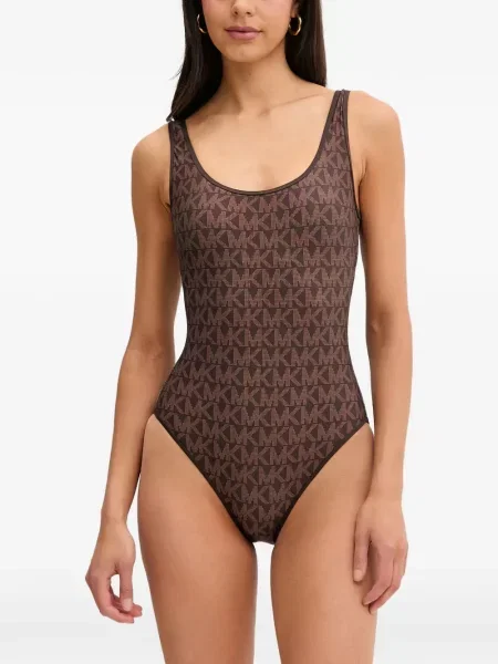 Reversibil costum de baie Michael Michael Kors cu autograf evazat negru