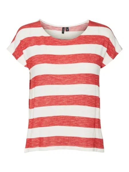 VERO MODA Tricou roșu alb