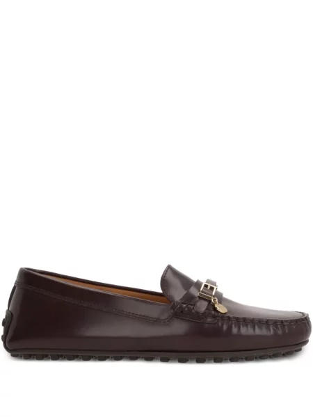Pantofi loafer Tod's din piele cu cataramă maro