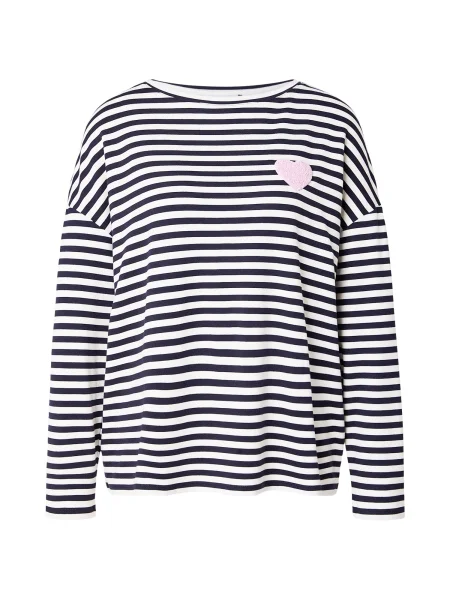 MORE & MORE Tricou albastru marin / roz alb