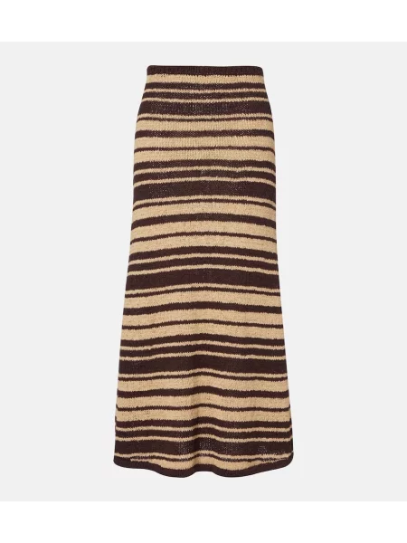 Maksi spódnica maxi Faithfull w paski beżowa