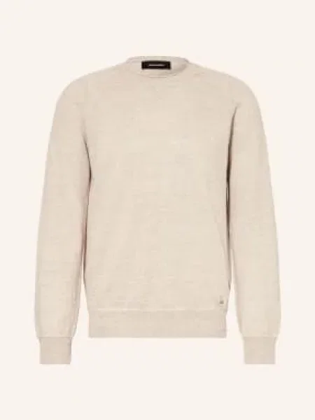 Sweter Z Lnem beige beżowy
