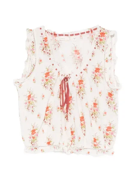 Bluză Dôen cu model floral cu imagine alb