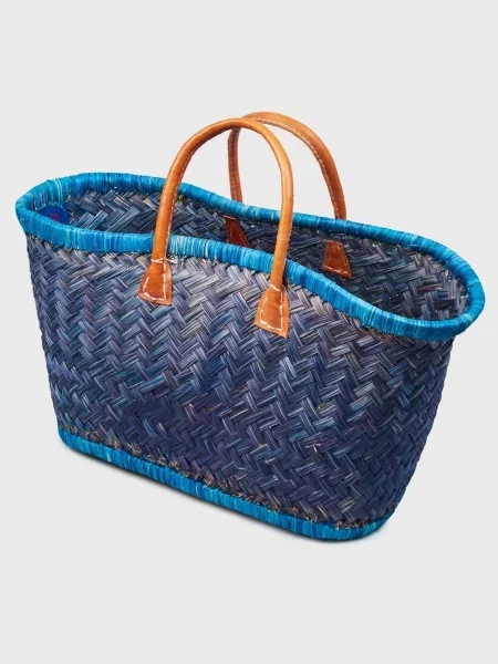 Соломяная пляжная сумка Le Comptoir De La Plage синяя