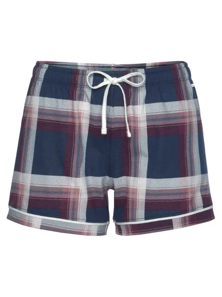 S.Oliver Pantaloni de pijama murdar / albastru noapte / roșu burgundy alb