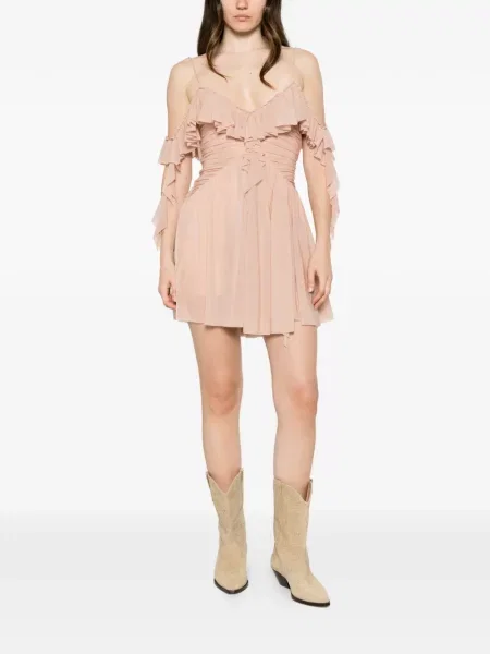 Rochie mini Aniye By cu volane roz
