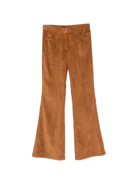 Pantaloni Moncler de catifea cord evazate maro