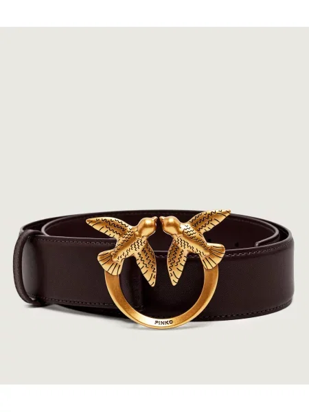 Pinko Curea de piele Love Berry maro