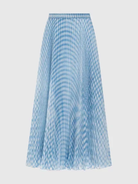 Спідниця міді в клітинку Ermanno Scervino блакитна