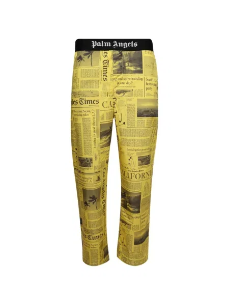 Pantaloni Palm Angels cu imagine galben