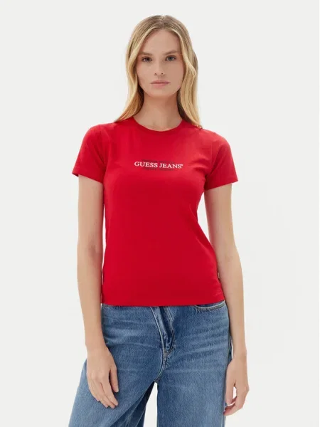 Тениска Guess Jeans червено