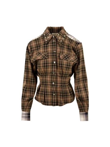 Wielobarwność koszula Akep w kratkę z ćwiekami