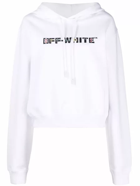 Kryształ górski bluza z kapturem Off-white biała