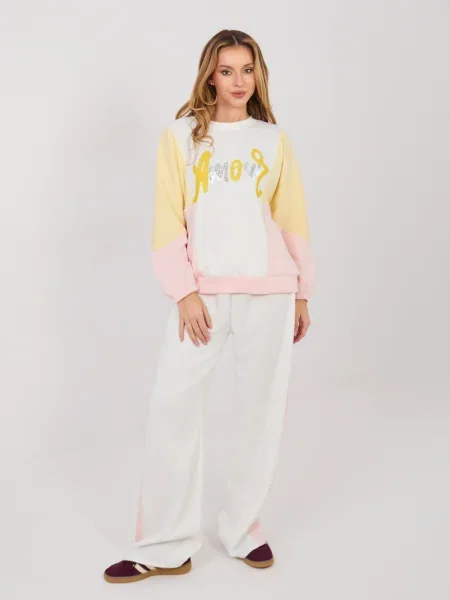 Суитчър Rue Paris с надписи бяло