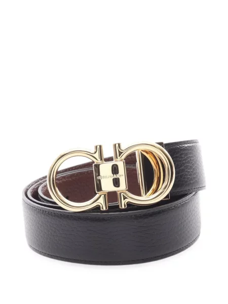 Cu centură curea Ferragamo din piele negru