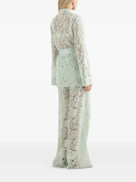 Virágos csipkés palazzo nadrág Dolce & Gabbana zöld