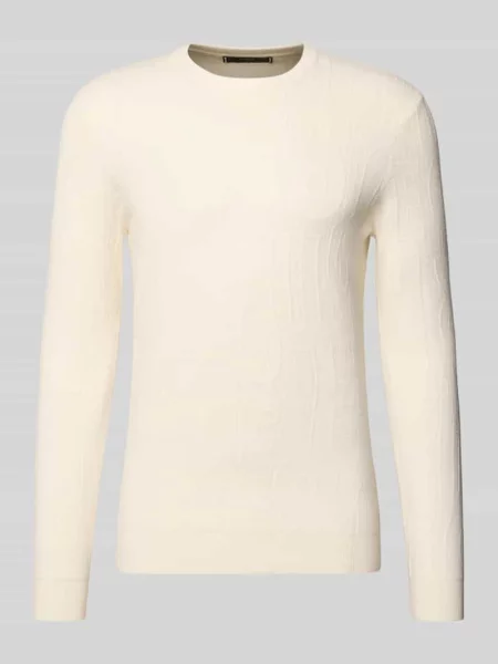 Sweter z dzianiny z mieszanki model NESTOR' Guess biały