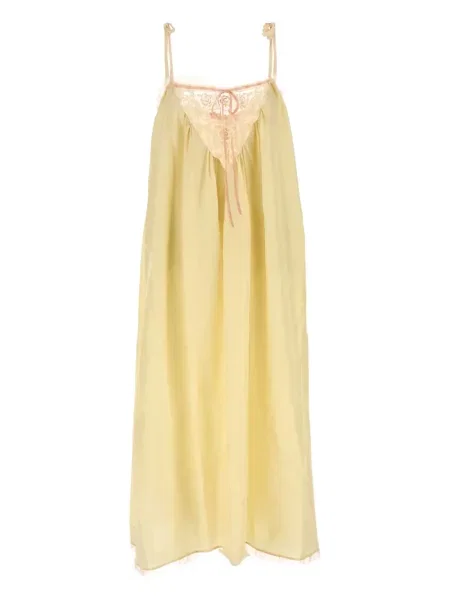 Rochie midi Chloé de mătase galben