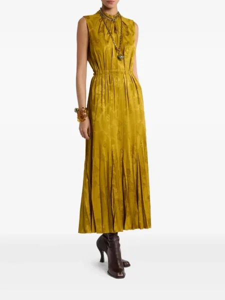 Lung rochie Etro din jacard galben