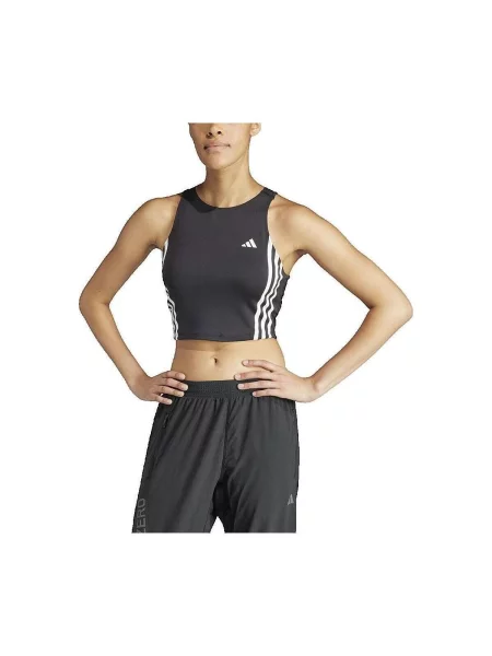 Top Adidas cu dungi alergare negru