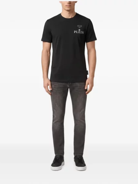 Tricou Philipp Plein din jerseu negru