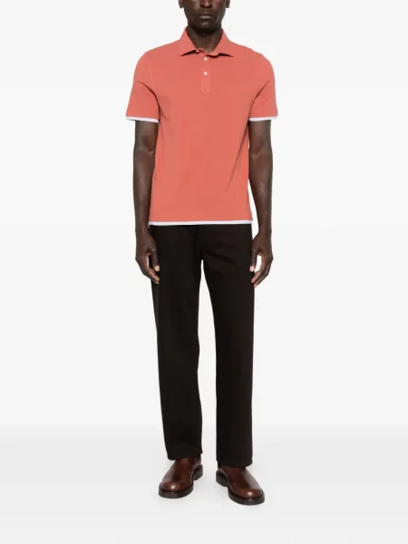 Tricou polo Brunello Cucinelli portocaliu
