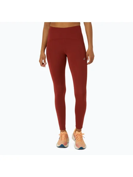 Női ASICS Road High Waist futó leggings mélyvörös. Méret: barna
