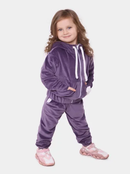 Велюровий Дитячий Спортивний костюм Timbo фіолетовий