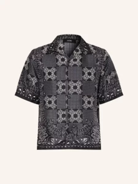 Amiri Wzorzysta Koszula Comfort Fit Z Jedwabiu schwarz biała