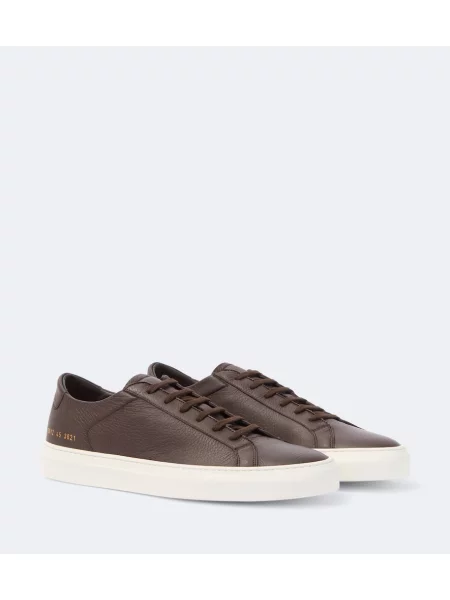 Sneakerși Common Projects din piele maro