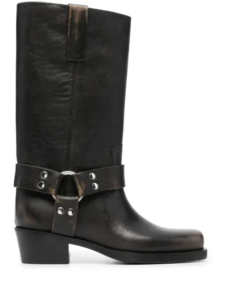 Botine Paris Texas din piele cowboy negru